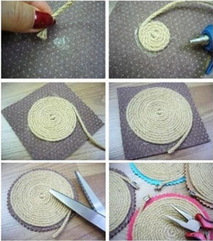 麻绳手工制作居家小清新杯垫教程