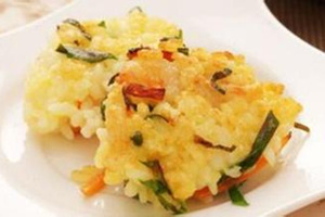 虾仁煎米饼的做法