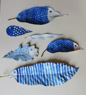 彩绘作品之树叶彩绘艺术作品
