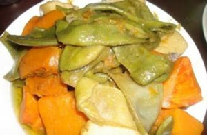 倭瓜炖豆角的做法