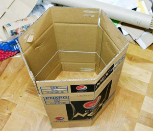 废旧纸箱制作之家庭组合收纳柜DIY图解