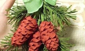 皱纸手工制作大全 装饰皱纸松果教程