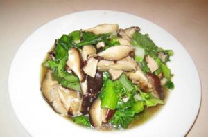 家常香菇炒油菜的做法