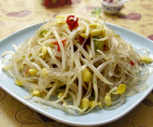 绿豆芽炒粉丝