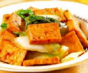 油豆腐炒小白菜