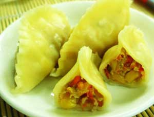 青椒玉米蒸饺的做法