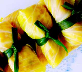 马蹄包菜卷的做法