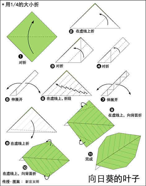向日葵的折纸方法
