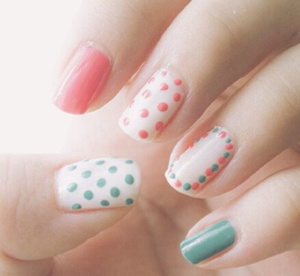 夏日美甲图片 甜美可爱夏日韩风美甲图案