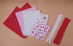 小鸟拉链拼布包