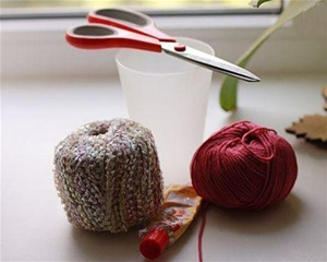 简单小手工之毛线改造小清新装饰杯