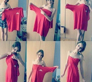 旧t恤大改造逆袭变身晚礼服