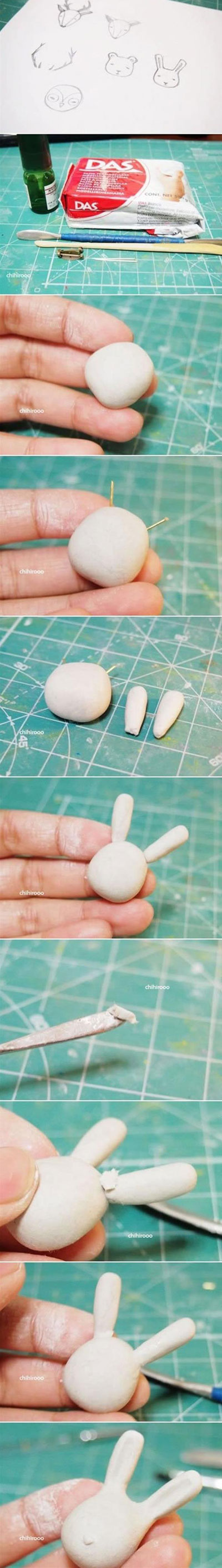 diy手工制作教程粘土小兔 白粘土兔全攻略