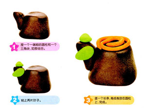 儿童创意手工大全棕色小树桩