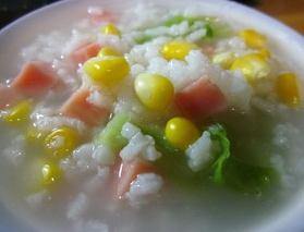 小学生早餐食谱 玉米火腿粥