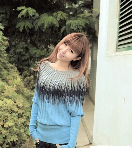 浪漫柔美渐变色毛衫