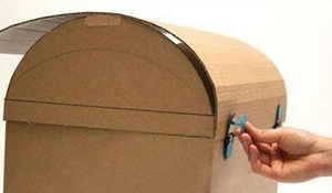 废物利用手工小制作之废纸箱手工制作玩具收纳箱