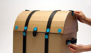 废物利用手工小制作之废纸箱手工制作玩具收纳箱