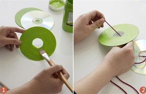 废物利用光盘制作现代前卫门帘