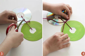 废物利用光盘制作现代前卫门帘