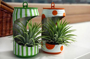 废旧易拉罐手工制作创意个性满分花盆