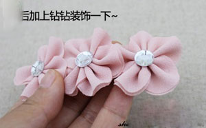 diy手工制作雪纺发卡 粉嫩韩系发卡教程
