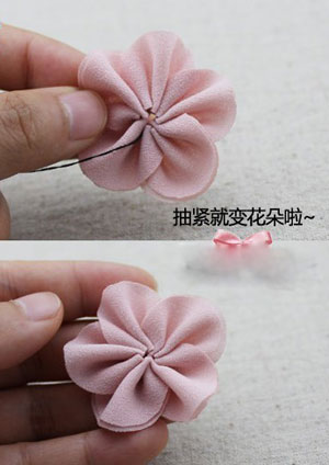 diy手工制作雪纺发卡 粉嫩韩系发卡教程