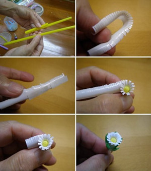 吸管小制作小菊花手工制作教程