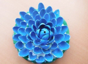 手工制作莲花之开心果果壳制作成莲花的教程