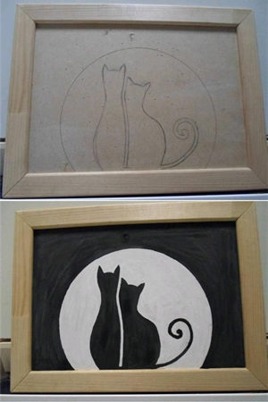 手工拼贴画之小猫豆子拼贴画手工教程