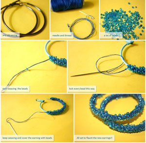 手工串珠手链海洋系蓝手链教程