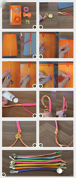 手工编织手链新编织 教你编鱼尾绳