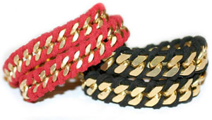 diy手工制作皮革手链 摇滚狂野派手链