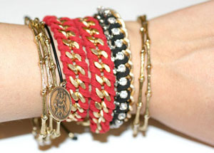 diy手工制作皮革手链 摇滚狂野派手链