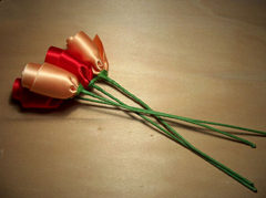 丝带玫瑰的做法