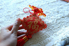 手工DIY平安福车挂的做法