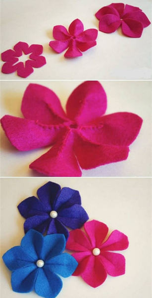 不织布制作布艺小花朵装饰品