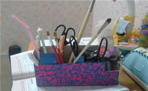 利用废旧纸盒DIY成集物盒