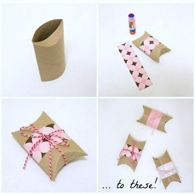 利用卫生纸筒巧变礼品包装盒