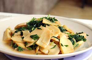 马兰春笋炒菇片的做法