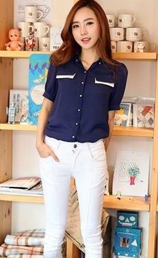 短袖雪纺衬衫怎么搭配比较好